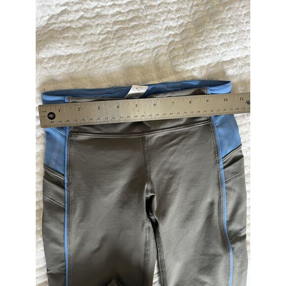 Ivivva by Lululemon grey and blue children’s leggings with pocket-7 - Picture 7 of 9